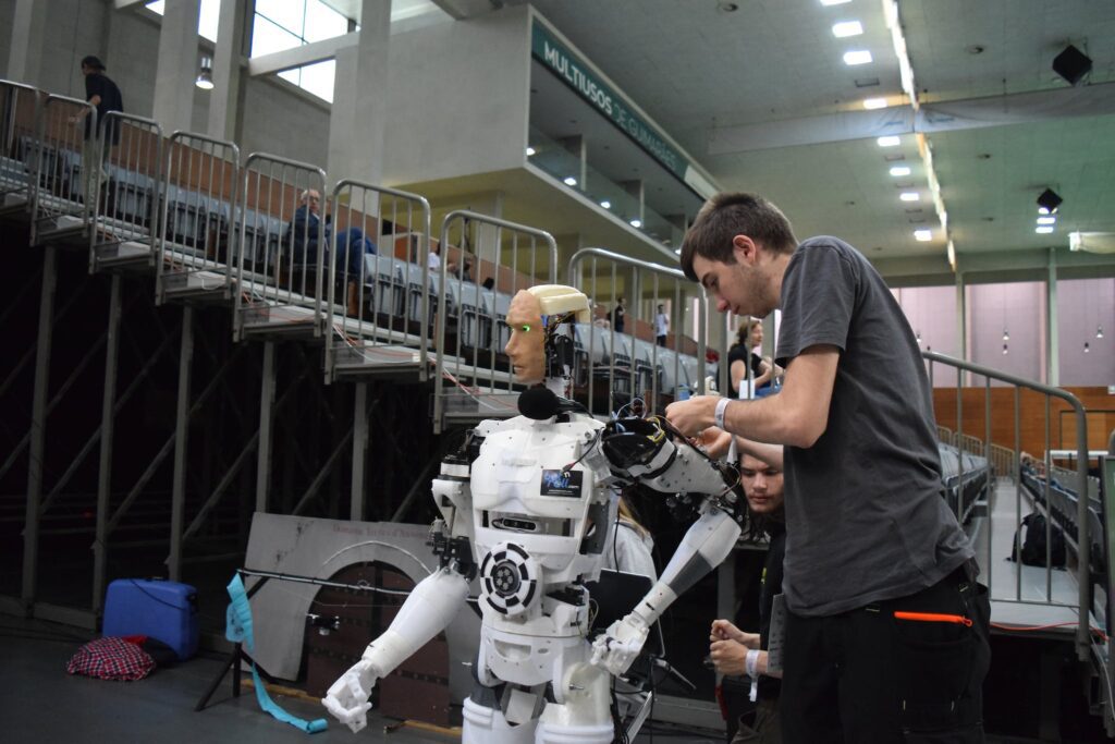 Men Fixing the Robot 